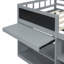 Lit mezzanine simple avec bureau à roulettes gris - Tablette et tiroir-1330095873