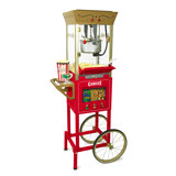 Nostalgia Popcorn Maker Professional Cart, Kettle Makes Up to 32 Cups With Candy Dispenser