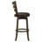 Fenster Dark Brown Wood Pub Height Swivel Bar Chair
