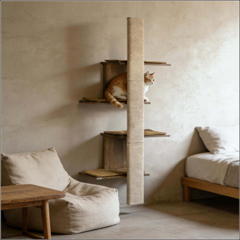 4-Layer Wall-Mounted Cat Tree Cat Wall Shelves for Climbing & Lounging