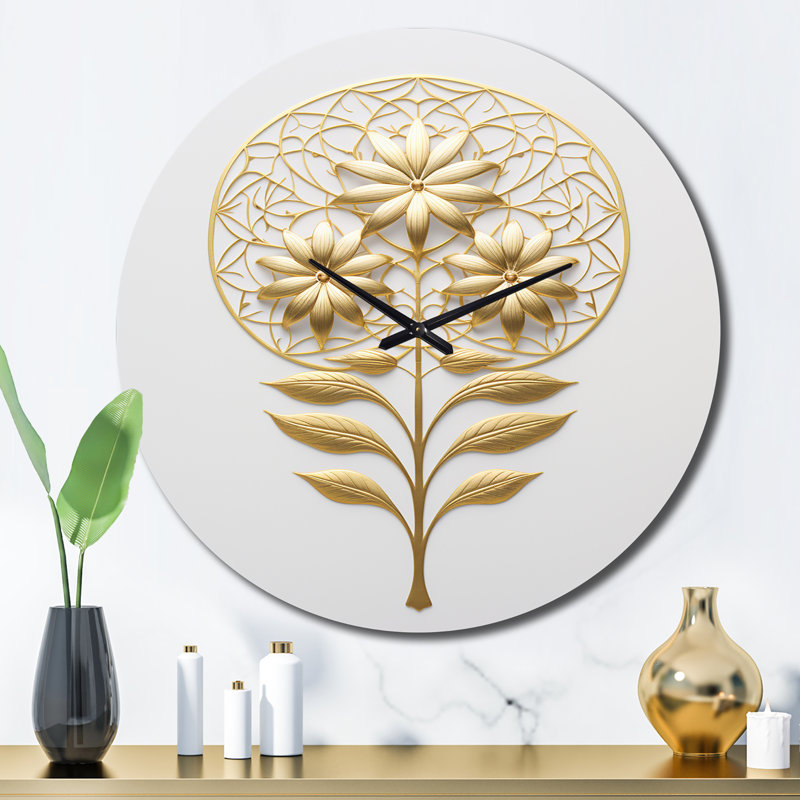 Horloge murale Rashpal - Abstract Botanicals, Grand