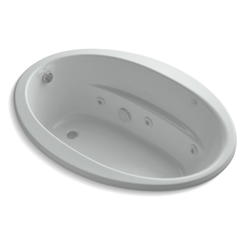 Sunward 60" x 42" Drop in Whirlpool Acrylic Bathtub, Ice Grey