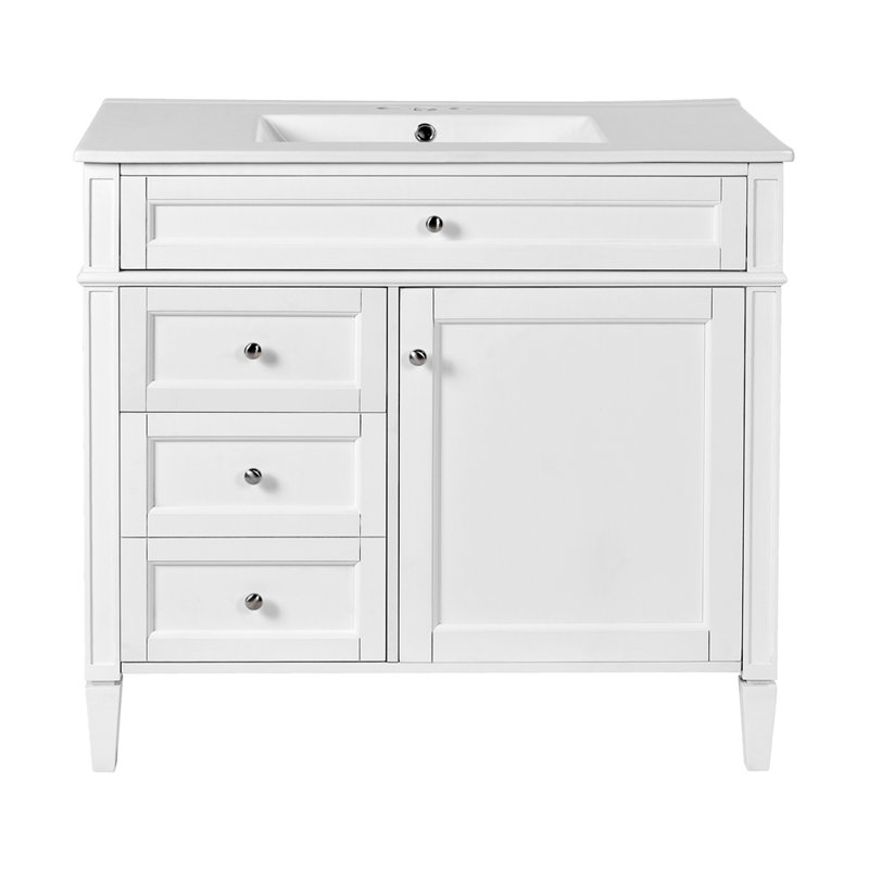 Meuble-lavabo 36 po avec lavabo supérieur, Blanc