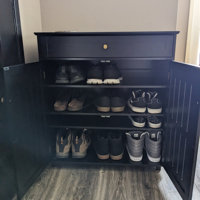 12 Pair Shoe Storage Cabinet Charlton Home Finish: Black