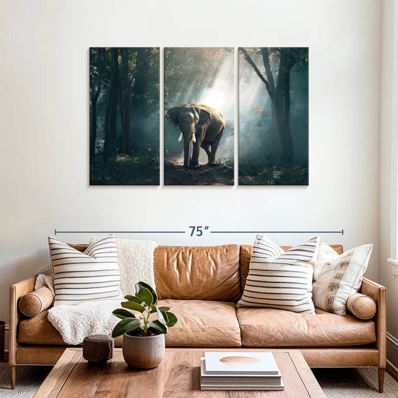 Sunlit Jungle Elephant, 36" H x 57" W