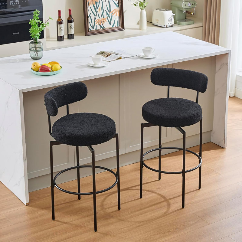 Ensemble de 2 tabourets pivotants, Noir