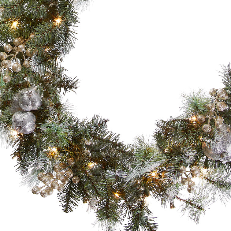 Glittery Bristle 108'' in. Lighted Faux Garland