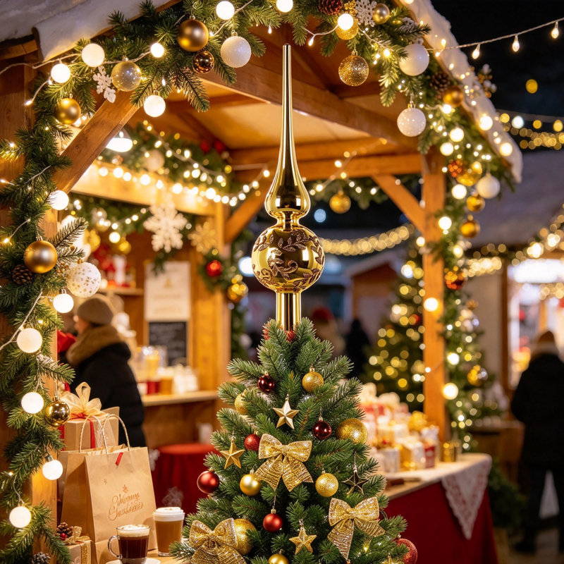 26 cm Glass Shatterproof Tree Topper