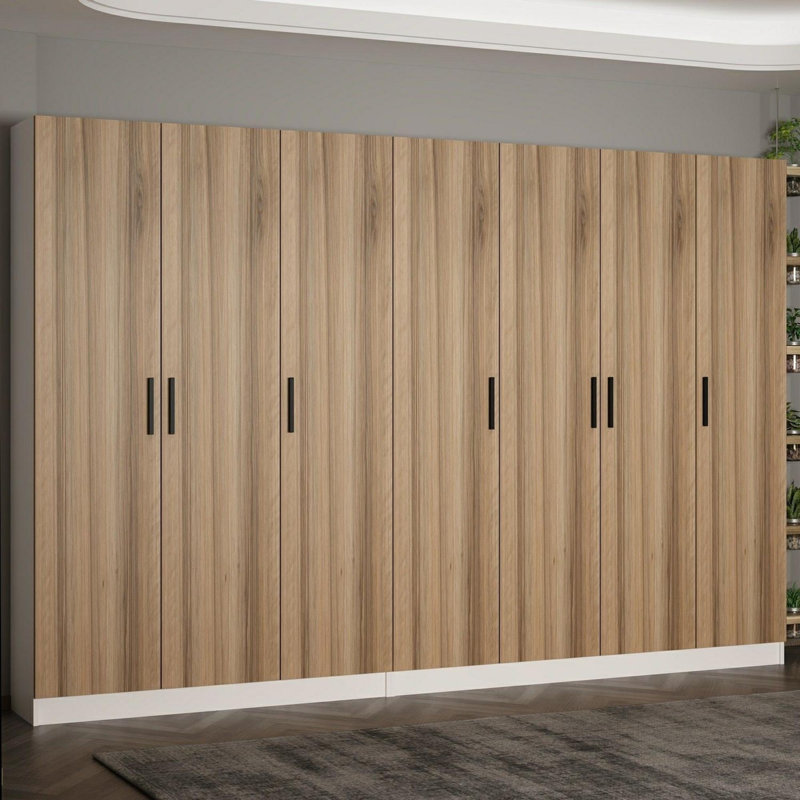 Support de couloir moderne, couleur noyer, 124,0 x 82,7 x 13,8 pouces | 100% panneau de particules enduit de mélamine, épaisseur: 0,7 pouce | Conception élégante et fonctionnelle pour les vestibules, durable et facile à nettoyer