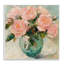 Plaque murale roses roses dans un vase vert, design par Gina Kelly