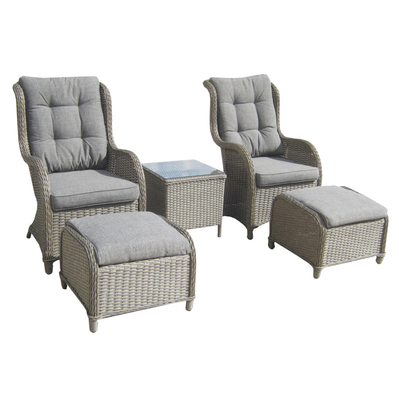 Adhelin 100cm Long Single Chaise with Cushions, Grey