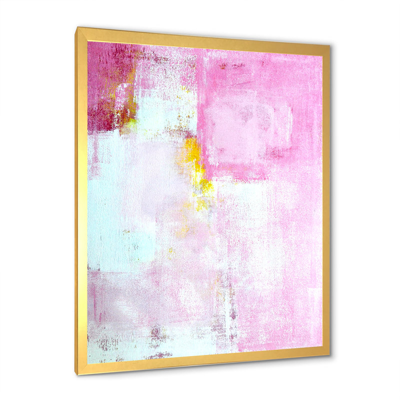 «Colorfields in Shades of Pink and White», reproduction de cadre photo sur toile, H 36 po x l 24 po x P 1 po, Cadre doré