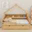 Lits plateforme Woodhouse avec DEL, tablettes de rangement, tiroirs et garde-corps-489242487