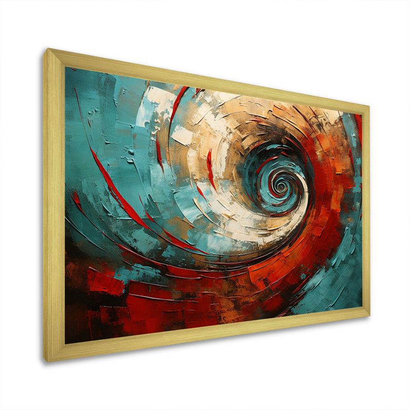Corneilus - Décoration murale spirales abstraites_106174, H 30 po x l 40 po x P 1,5 po, Impression dorée sur toile encadrée