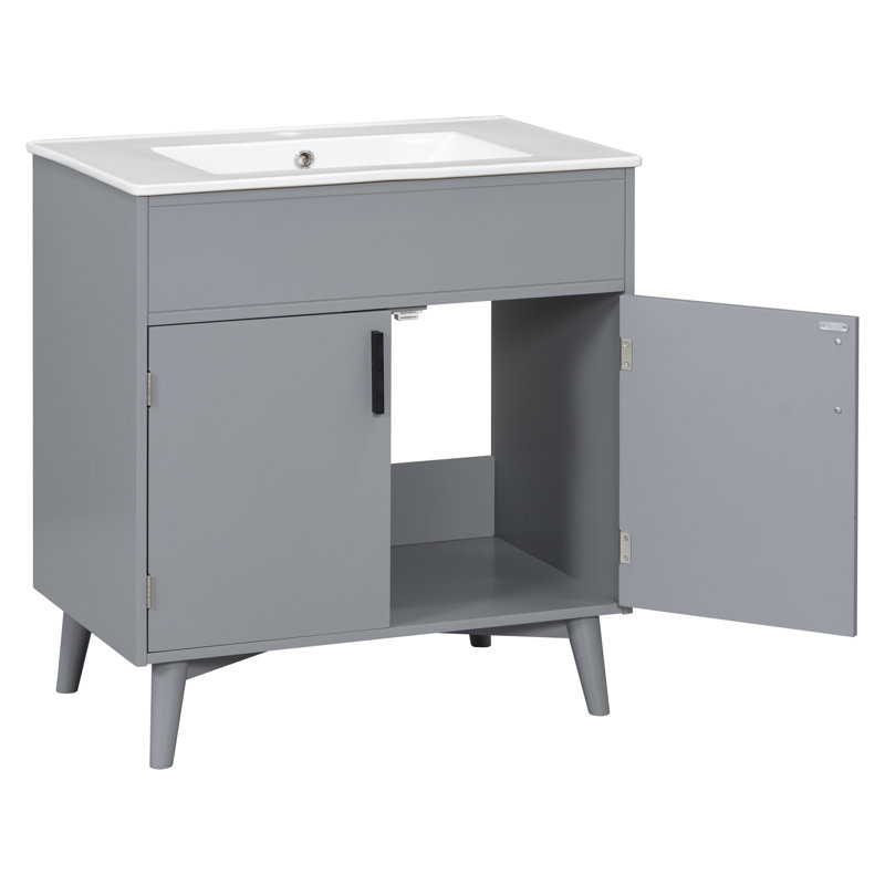 Meuble-lavabo de salle de bain, Gris