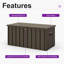Boîte de rangement en résine résistante à l'eau et verrouillable mauve 160 gallons, brun - Contenant de rangement extérieur pour coussins de patio, accessoires de piscine et outils de jardin-115595889-115595890