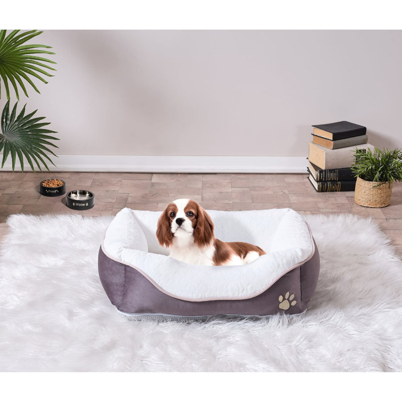 Panier pour chats anthracite, 47 cm x 33 cm x 18 cm, en mousse anthracite moyenne, facile d'entretien