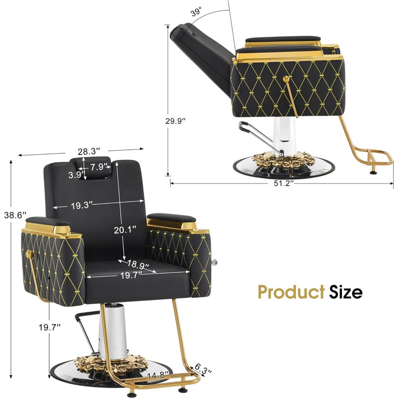 Fauteuil de coiffeur luxueux avec pompe hydraulique Inbox Zero