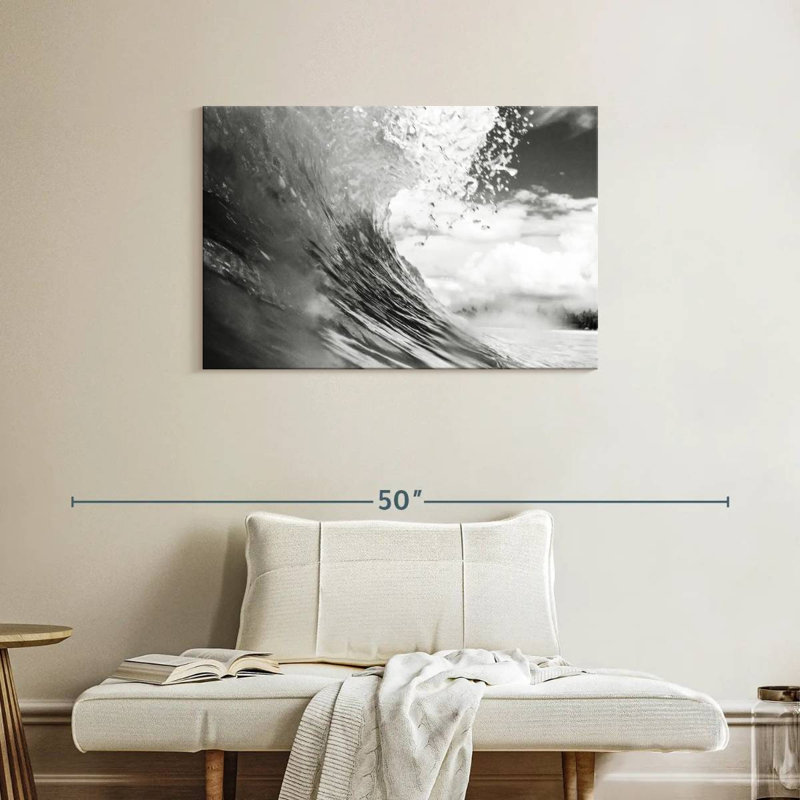 Gillard - Vague de mer monochrome, H 24 po x l 36 po