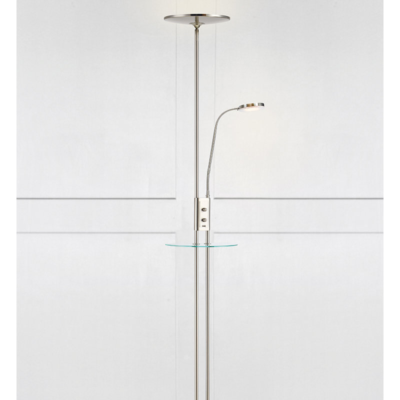 Jareth 181cm LED Tray Table Floor Lamp with USB, Steel