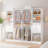 4-piece Set: 99.2"w Wardrobe Storage System With 4 Wooden Drawers, Adjustable Shelves And Hanging Rod-224214479