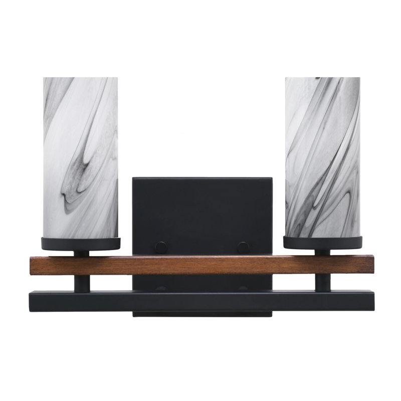 Belmont 2 Light Bath Bar, Black/Brown