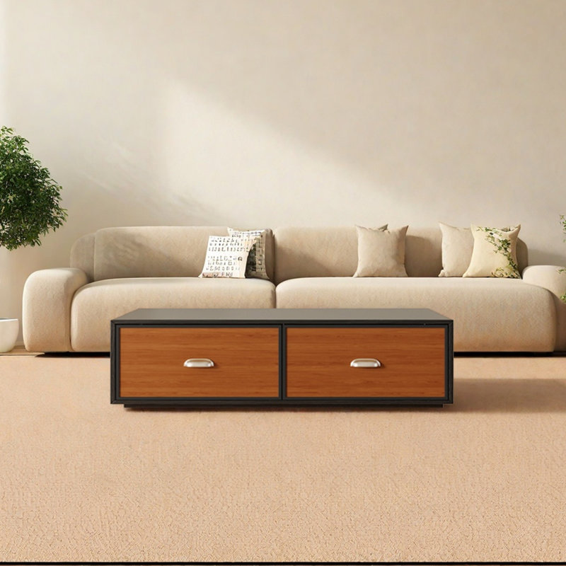 Table basse en bois avec fond fermé, H 13,78 po x l 47,24 po x P 19,68 po