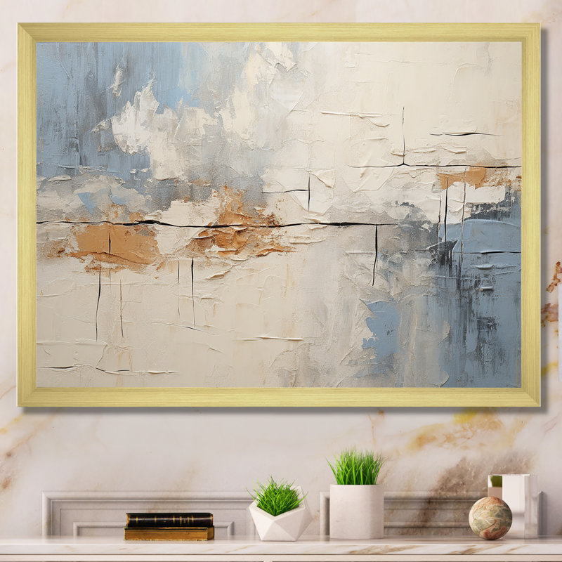 Minimalisme moderne scandinave Serenity Art I - art mural moderne-scandinave encadré, Cadre doré simple