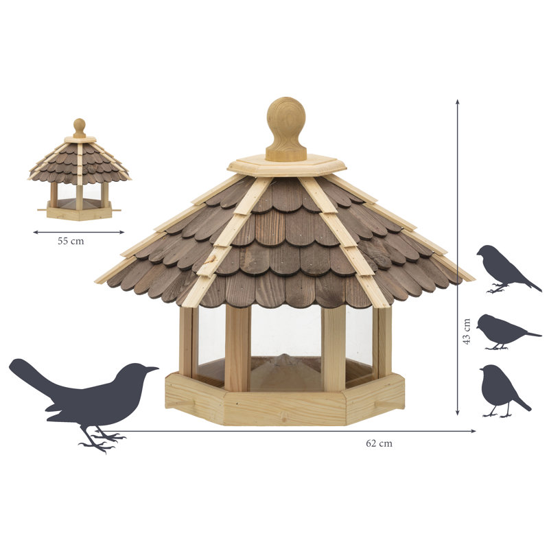Andreka Wood Freestanding Decorative Bird Feeder