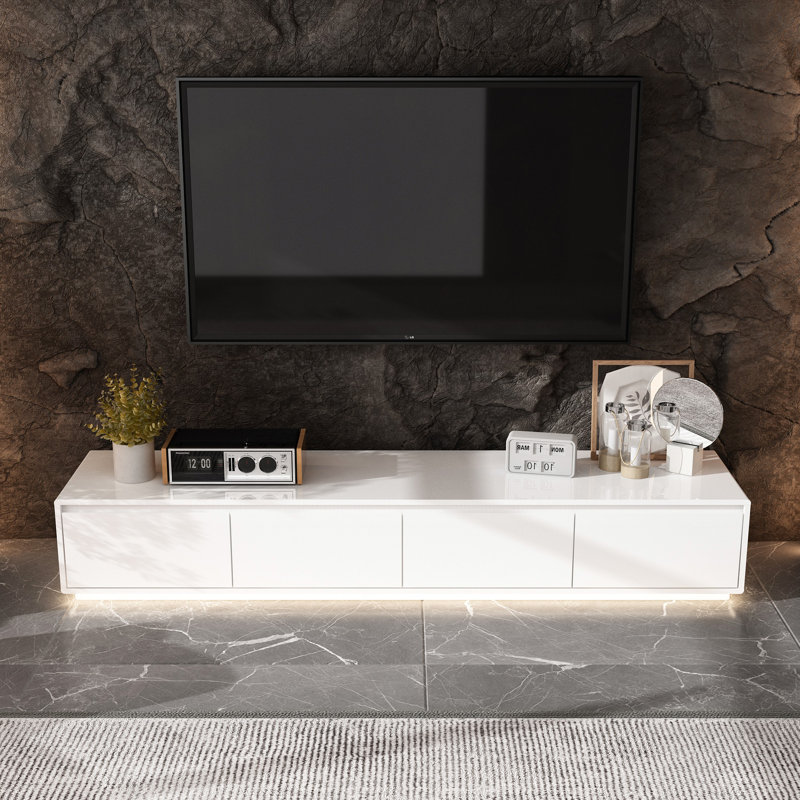 71'' W 4-Drawer TV Stand Media Console, White