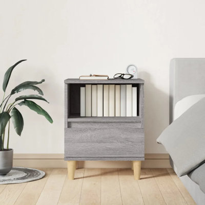 Hasana 40cm W Solid Wood Bedside Table