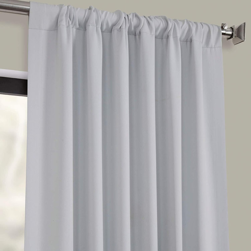 Betria 50" W Polyester Room Darkening Single Panel Curtain, 50" W x 108" L, Arctic Gray