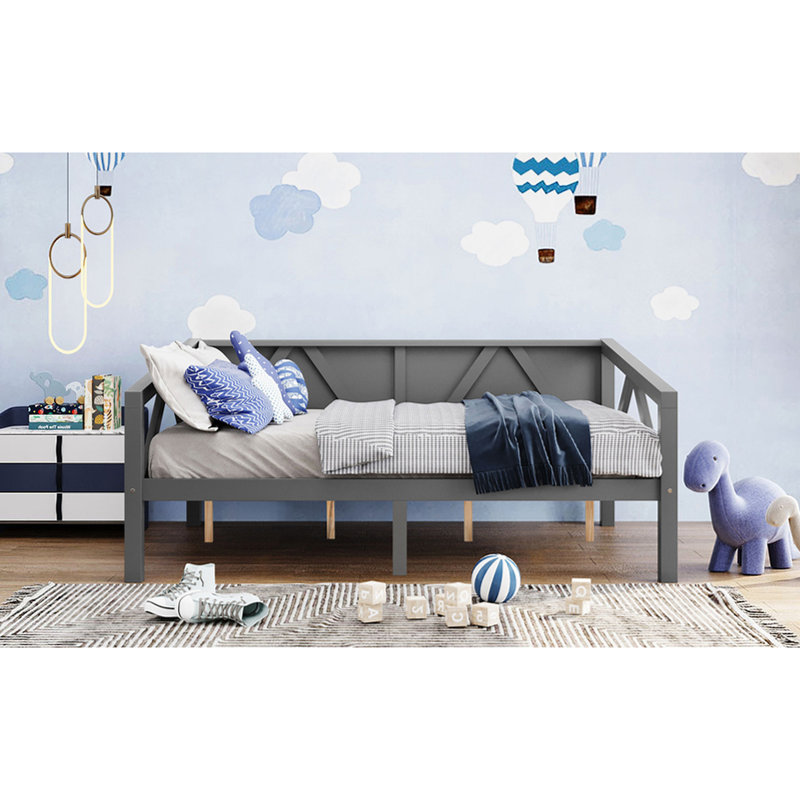 Full Size Grey Daybed With Clean Aesthetic For Different Rooms, Can Serve As Bed Or Seat, Solid Support And Storage Beneath Featuring Simple Design, Suitable Living Spaces, Feature