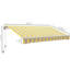 Auvent rétractable 12 pi x 10 pi Manivelle manuelle. 280 g / m² et tissu hydrofuge, cadre en aluminium. Tapis jaune et gris rétractable. Manivelle. Tissu. Terrasse, balcon, abat-jour