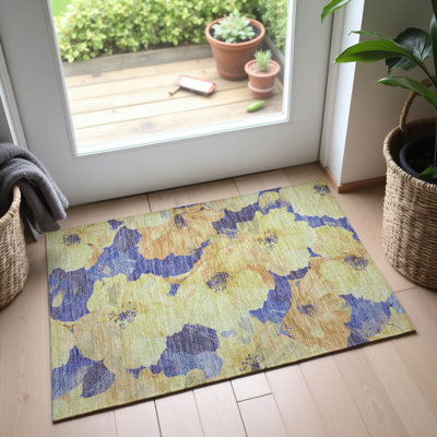 Tapis floral Premium Floyd AMF1542 lavable à la machine