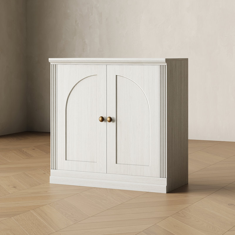 Modular Storage Hinge Cabinet with Door and Adjustable Shelves  (Set of 1), White, White