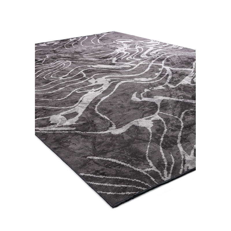 Deamer Abstract Hand Loom Indoor / Outdoor Area Rug, Rectangle 5'3" x 7'6"