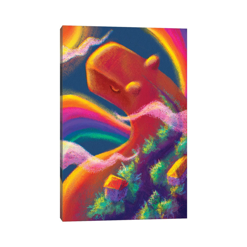 Capybara And The Village 1 Piece Wall Art on Canvas, 30.48 cm H x 20.32 cm W x 1.905 cm D, Does Not Apply