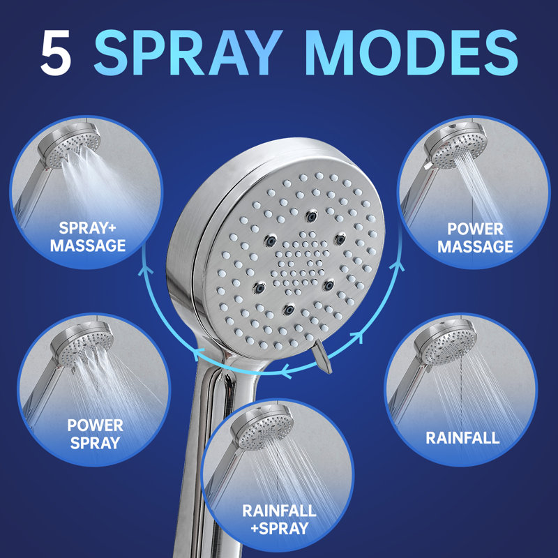 Wall Mounted 10" Round Shower Set  Pressure Balanced Shower System with Rough-In Valve and Slide Bar, Brushed Nickel