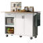 Îlot de cuisine polyvalent avec comptoir pliable, grand rangement et mobilité pour une cuisine et une organisation améliorées-390485552