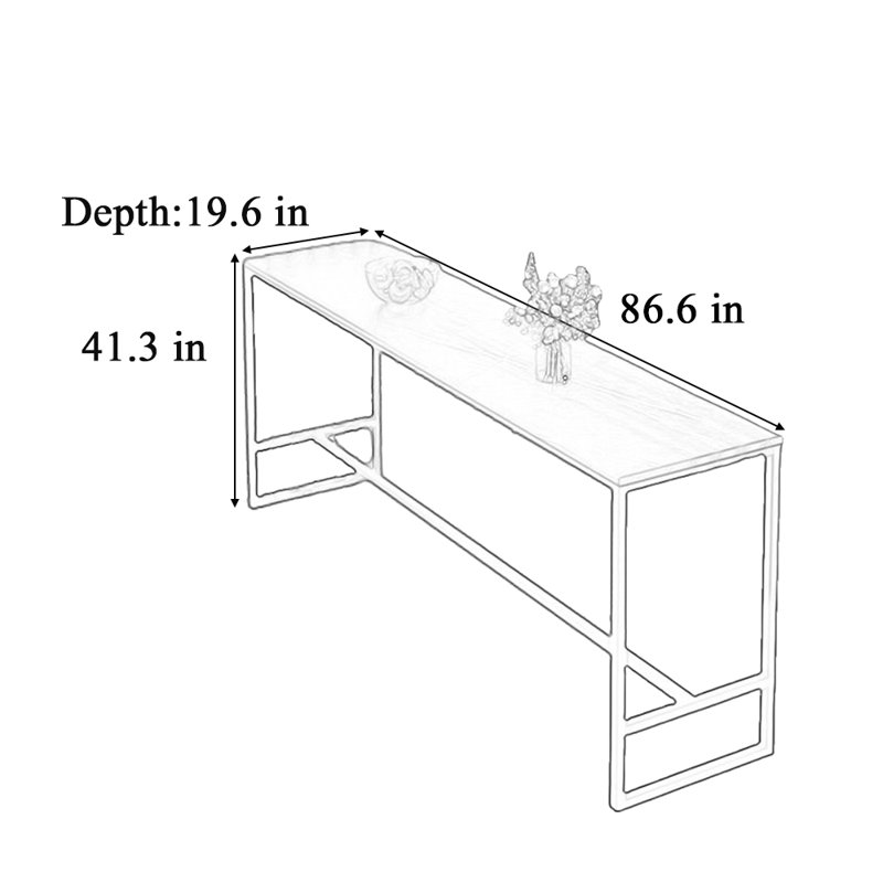 Table de bar Light Rock, H 41,3 po x L 86,6 po x l 19,6 po