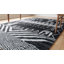 Tapis noir moderne en laine noué à la main Tribal Village-124205484