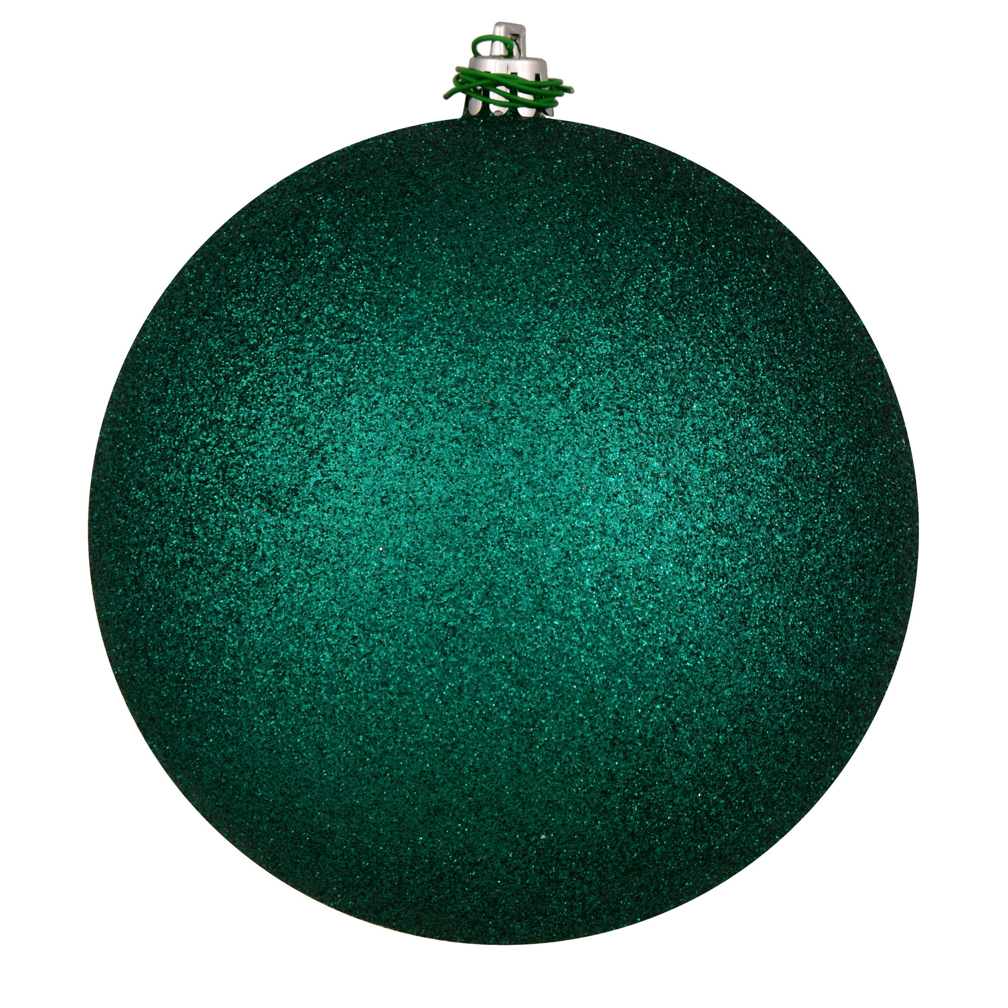 Holiday Décor Ball Ornament, Dark Teal Glitter, 4" H x 4" W x 4" D