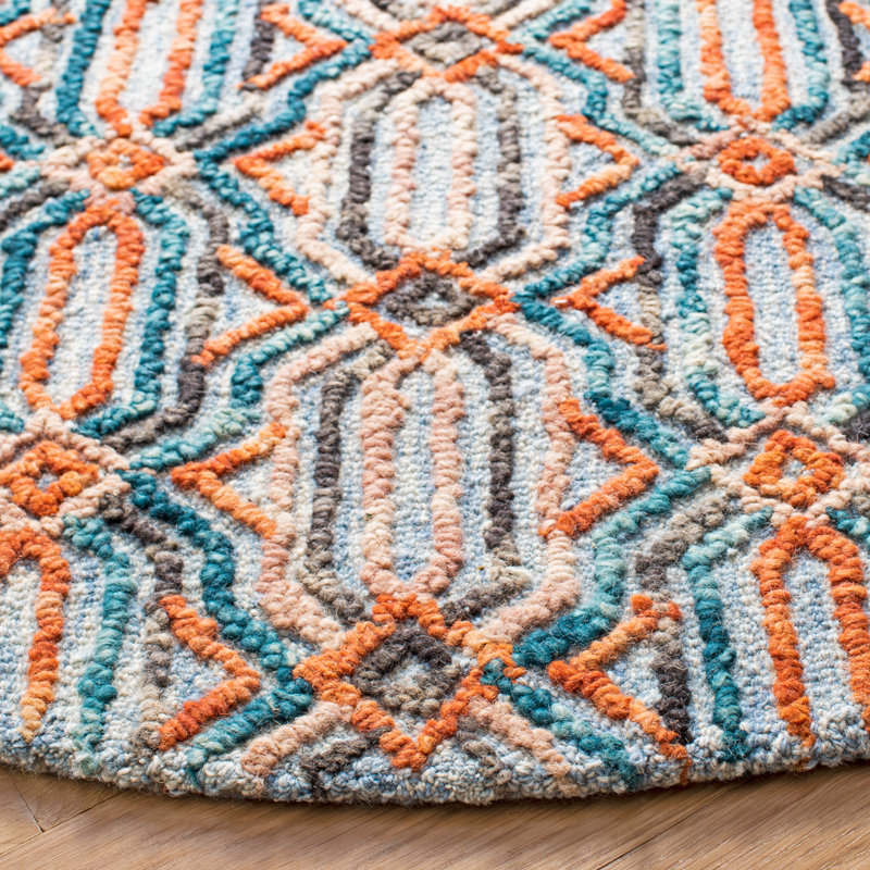 Tapis bleu clair / bleu Rubalcava, Rond 6 pi