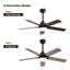 Ventilateur de plafond noir moderne 42 pouces avec lumière DEL, moteur à courant continu réversible à 5 pales - ventilateur de plafond silencieux écoénergétique pour le salon de la chambre à coucher