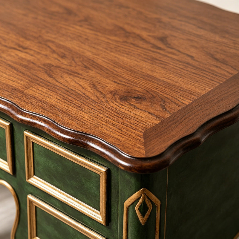 Retro Simple Green Solid Wood Writing Desk