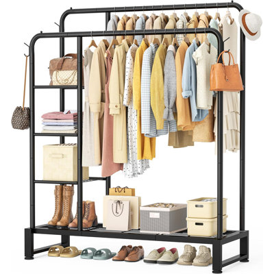 Double Pole Clothes Hanger And Clothing Rack
