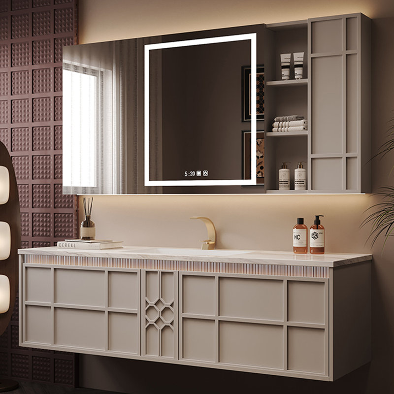 Armoire de salle de bain simple de style français, 59"