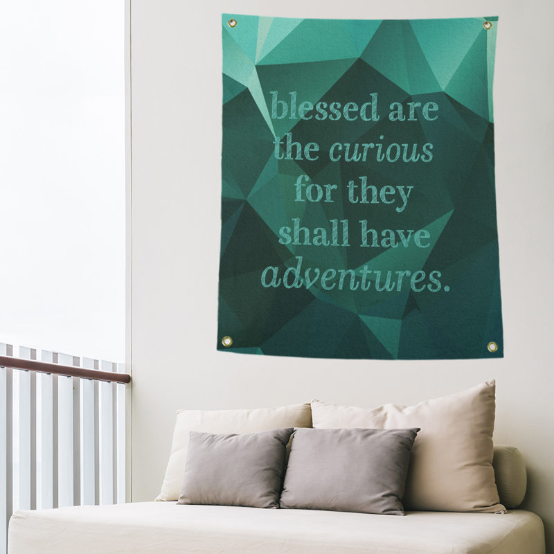Tapisserie citation en faux gemme en polyester, H 36 po x l 26 po, Vert émeraude