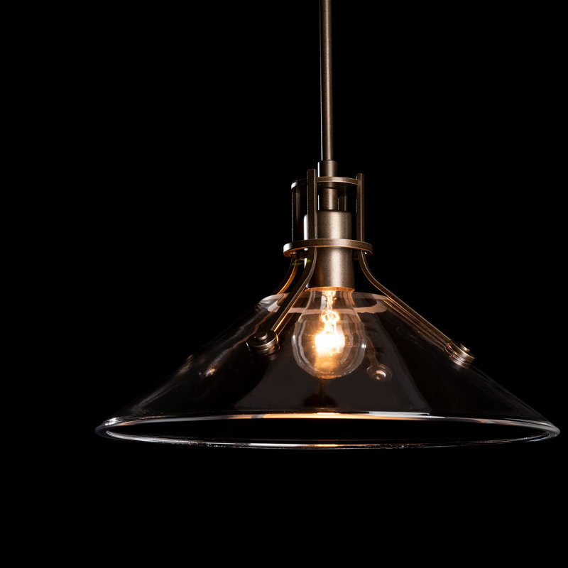Luminaire suspendu d'extérieur Henry, Verre transparent, Bronze côtier
